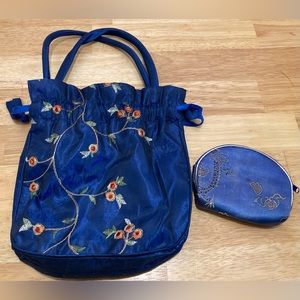 Embroidered Wedding Bag with Coin Purse